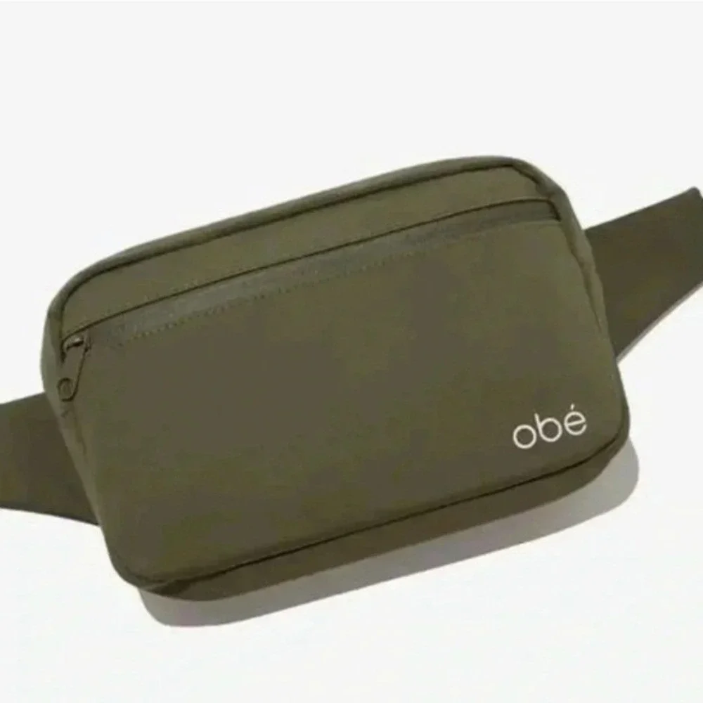 Obe Fitness Belt Bag Olive Green Nylon Adjustable Waist Fanny Pack Crossbody‎
